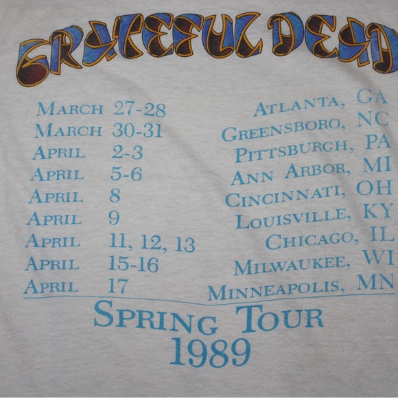 Vintage Grateful dead spring tour 89 single stitch 🔥 - Picture 10 of 12